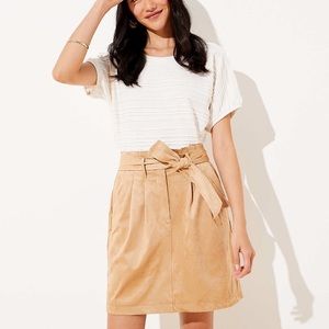 LOFT Tall Faux Suede Tie Waist Skirt